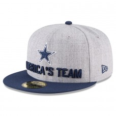 Men's Dallas Cowboys New Era Heather Gray/Navy 2018 NFL Draft Official On-Stage 59FIFTY Fitted Hat 2969162